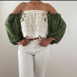 Prairie handmade blouse / Repurposed  top vintage